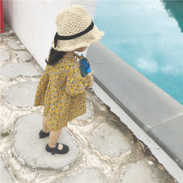 Rochie de copii delicata pentru fete cu flori in trei culori