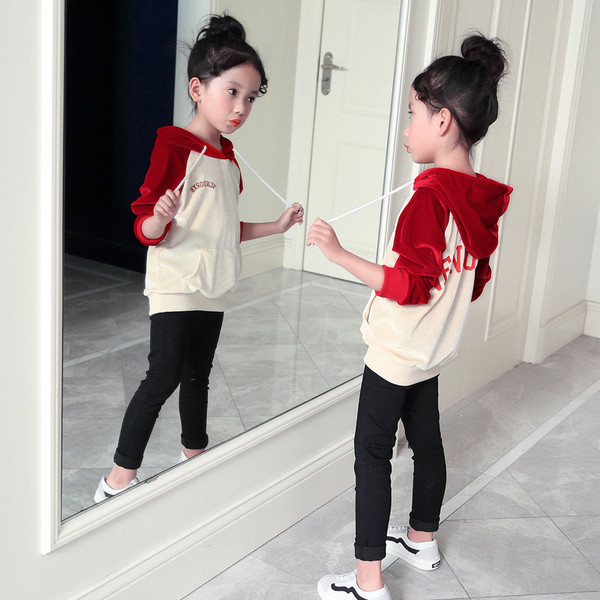 Hanorac sport unisex pentru copii de zi cu zi cu glugă și inscripție pe spate în două culori