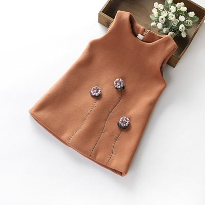 Rochie delicata pentru copii pentru fete cu broderie 3D in mai multe culori