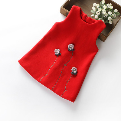 Rochie delicata pentru copii pentru fete cu broderie 3D in mai multe culori