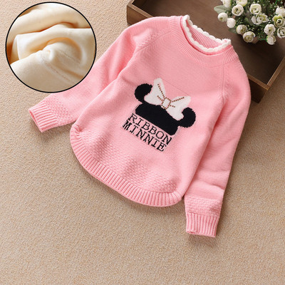 Παιδικό καθημερινό πουλόβερ με κολάρο σε σχήμα O με επιγραφή και κεντήματα σε διάφορα χρώματα