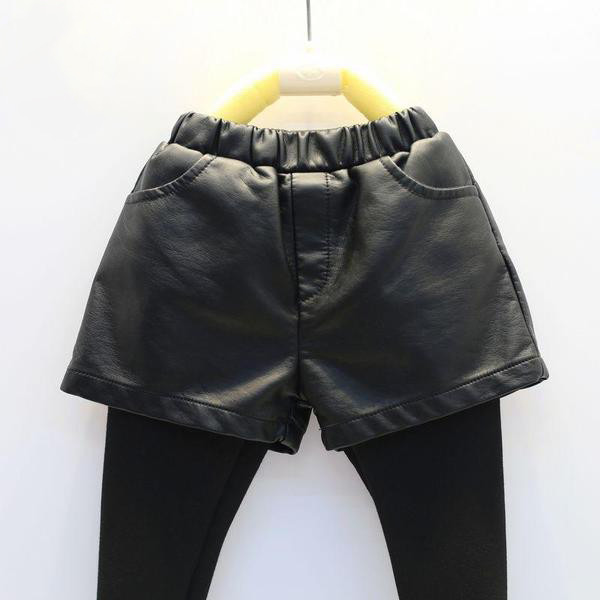 Öko bőrből készült modern gyereknadrág lányoknak