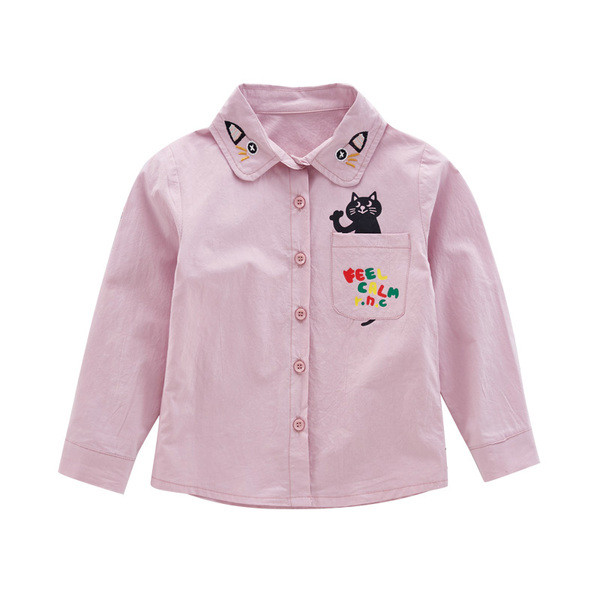 Gyereking lányoknak V-alakú gallérral és mini applikációkkal, két színben