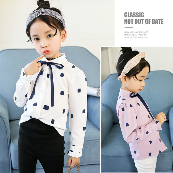 Stílusos gyereking lányoknak V-alakú gallérral, két színben