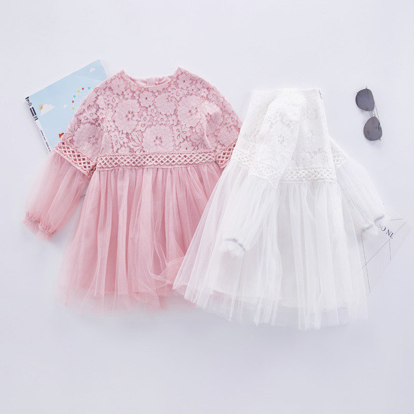 Όμορφο παιδικό φόρεμα με δαντέλα και τούλι σε δύο χρώματα