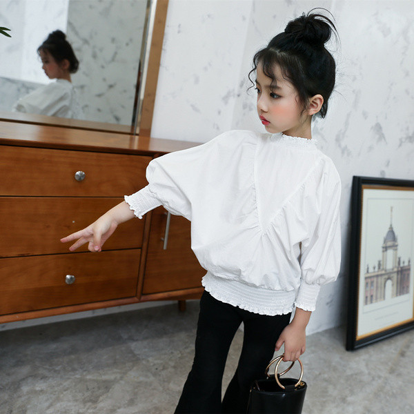 Μοντέρνα παιδική μπλούζα για κορίτσια ελεύθερου στιλ σε τρία χρώματα