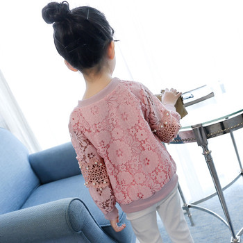 Нежна детска блуза за момичета с декоративни перли в два цвята
