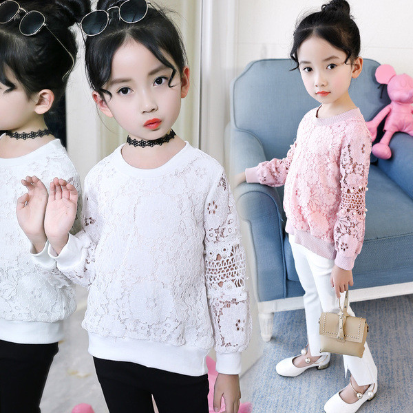 Απαλή παιδική μπλούζα για κορίτσια με διακοσμητικά μαργαριτάρια σε δύο χρώματα