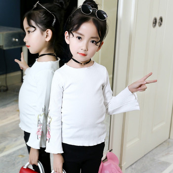 Ежедневна детска блуза за момичета с широки ръкави с бродерия в три цвята