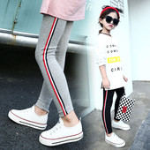 Sport gyermek leggings lányoknak fekete és szürke
