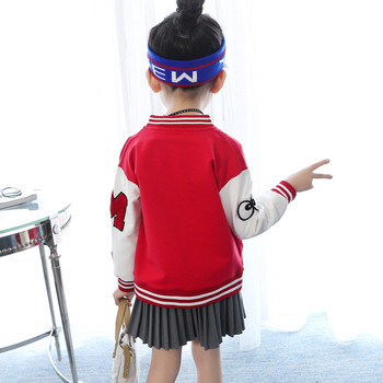 Παιδικό σακάκι άνοιξης-φθινοπώρου για κορίτσια με κολάρο σε σχήμα O σε δύο χρώματα
