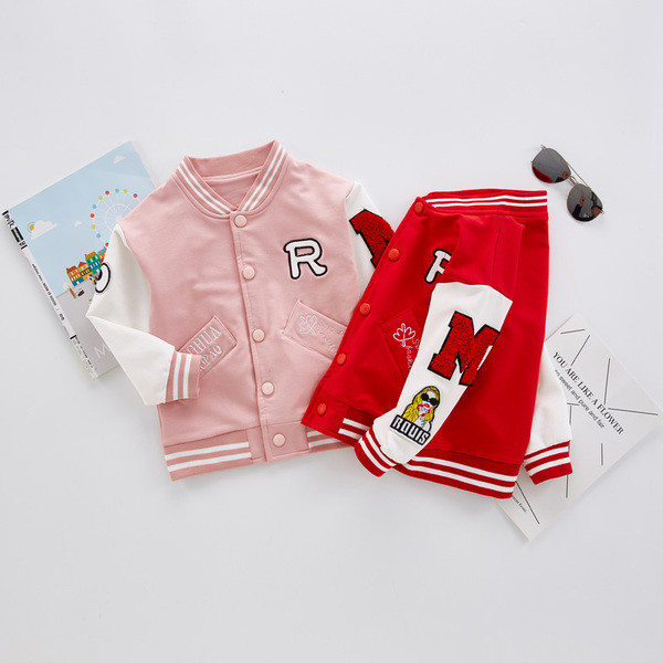 Παιδικό σακάκι άνοιξης-φθινοπώρου για κορίτσια με κολάρο σε σχήμα O σε δύο χρώματα