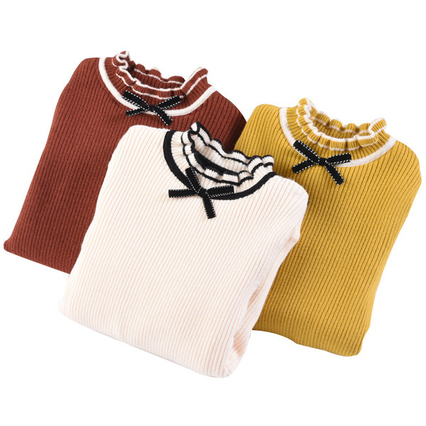 Κασμίρ μπλούζα για κορίτσια με κορδέλα