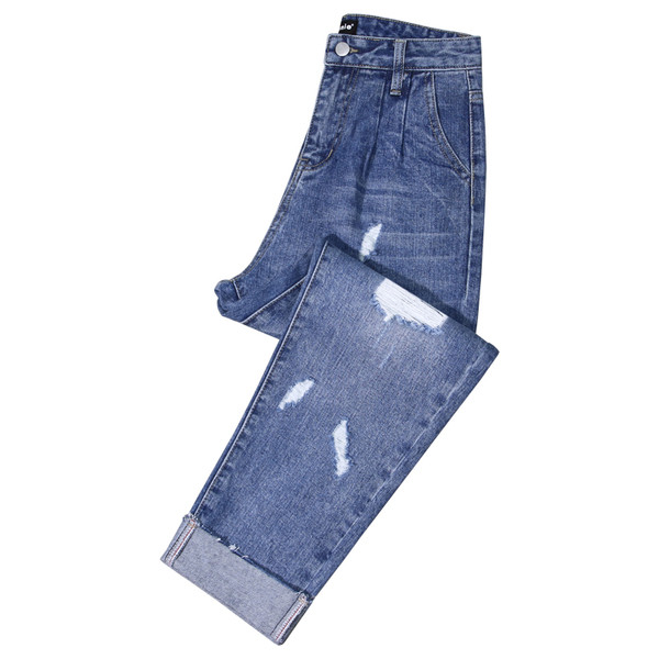 Αθλητικά κομψά τζιν παντελόνια  σε ανοιχτό χρώμα