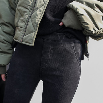 Дамски клин имитация на дънки модел Slim с джобове