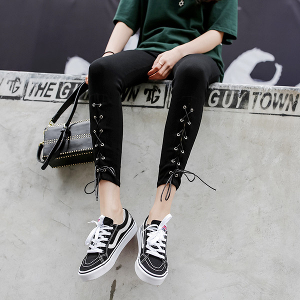 Γυναικείο ελαστικό κολάν με διακοσμητικούς κρίκους