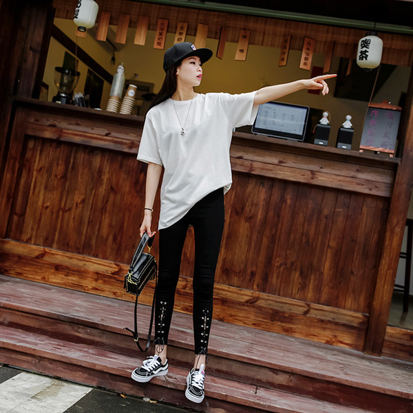 Γυναικείο ελαστικό κολάν με διακοσμητικούς κρίκους