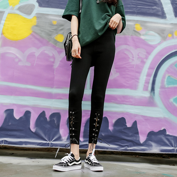 Γυναικείο ελαστικό κολάν με διακοσμητικούς κρίκους