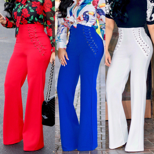 Μοντέρνα γυναικεία παντελόνια με ψηλή μέση σε διάφορα χρώματα