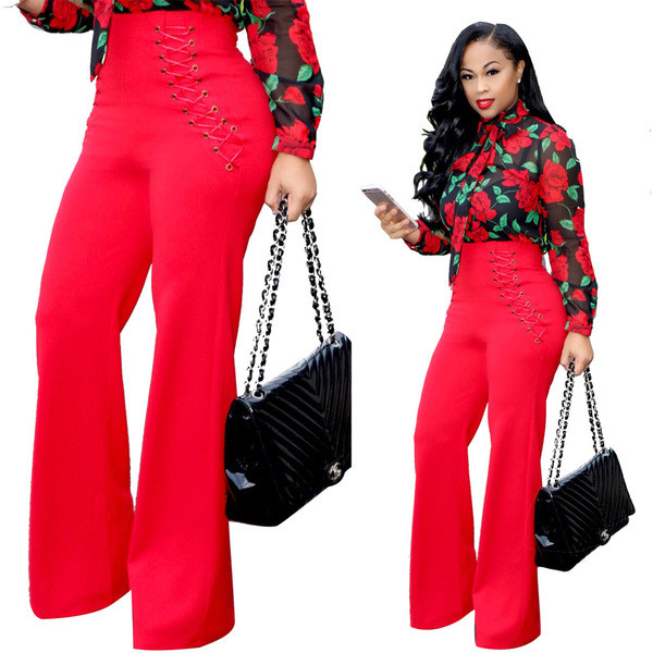 Μοντέρνα γυναικεία παντελόνια με ψηλή μέση σε διάφορα χρώματα