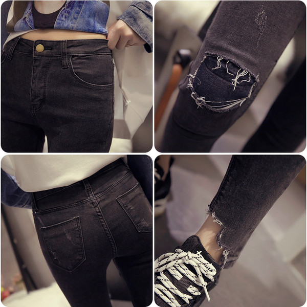 Casual γυναικεία τζιν σε σκούρο χρώμα