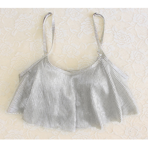 Γυναικείο μαγιό τριών τεμαχίων σε ασημί χρώμα