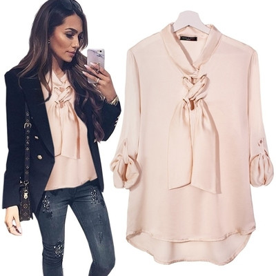 Bluza de dama moderna cu cravate in cruce si maneci 3/4 in mai multe culori
