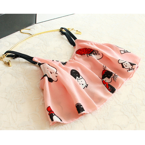 Costum de baie pentru copii în două părți în trei culori cu imprimeu