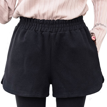 Дамски къси панталони с висока талия и джобове