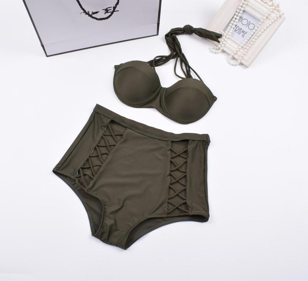 Δύο κομμάτι κοστούμι μαγιό - με κορδόνια