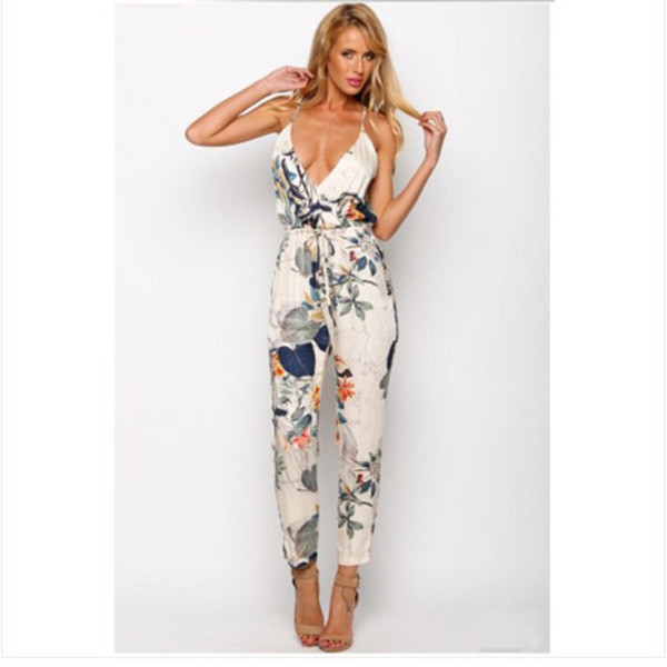 O salopetă lungă de vară eterică pentru femei, cu motiv floral