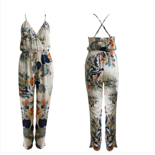 O salopetă lungă de vară eterică pentru femei, cu motiv floral