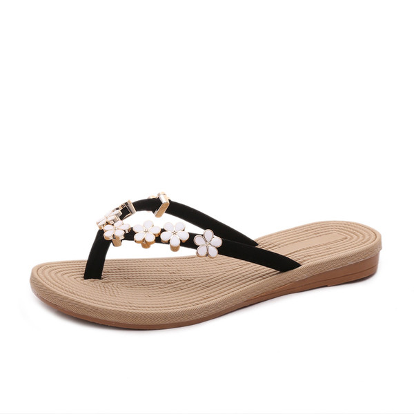 Casualγυναικείες παντόφλες με λουλούδια σε διαφορετικά χρώματα