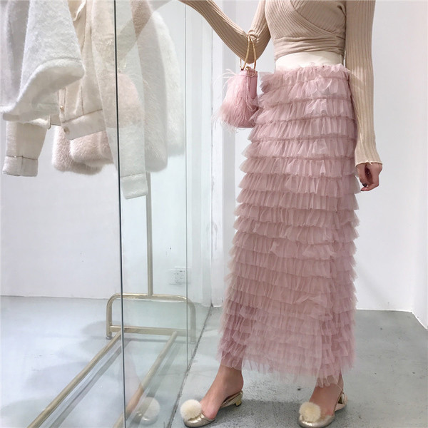 Γυναικεία φούστα με επένδυση σε δύο χρώματα