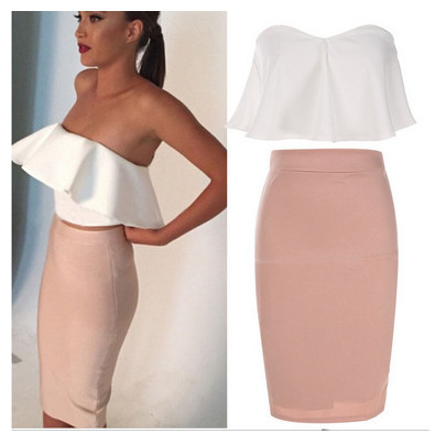 Set elegant de dama din doua parti fusta + bustiera