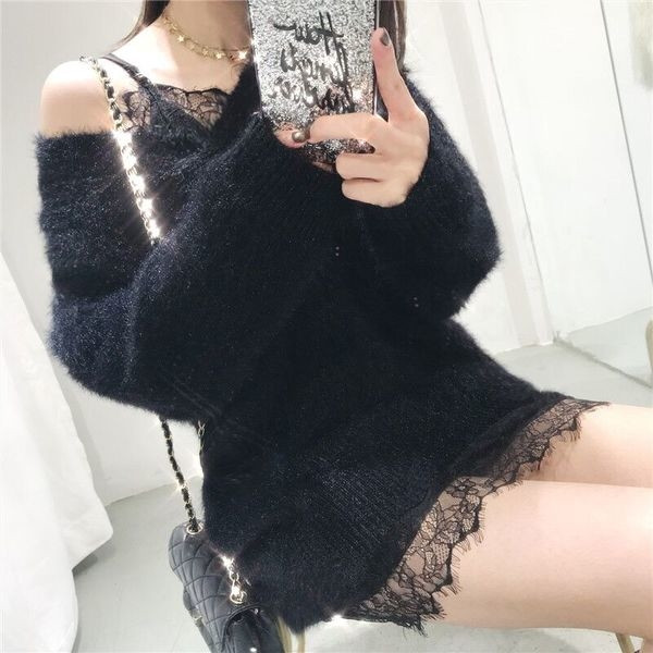 Rochie de dama in model pufos cu dantela