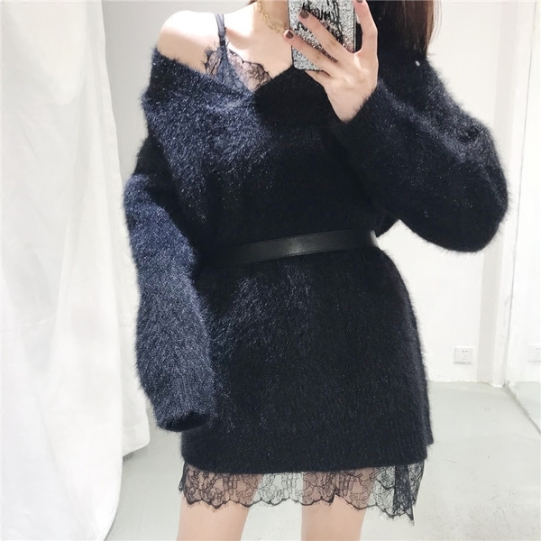 Rochie de dama in model pufos cu dantela