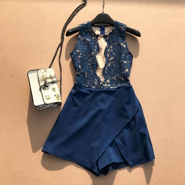 Κομψό γυναικείο ολόσωμο παντελόνι  με δαντέλα σε διάφορα χρώματα