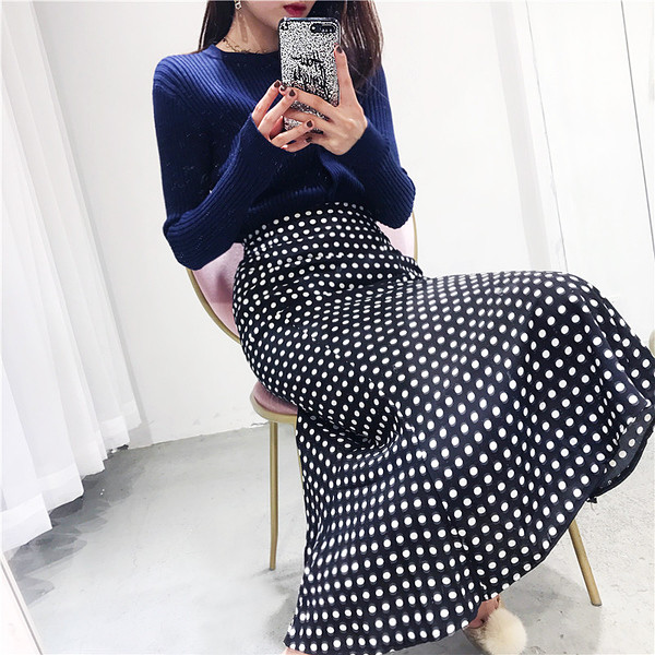 Γυναικεία φούστα με μεγάλη μέση σε δύο χρώματα