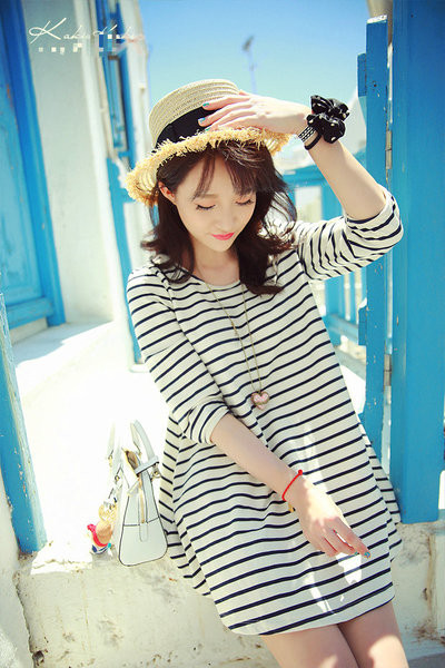 Φόρεμα άνοιξη-φθινόπωρο για έγκυες γυναίκες με κορδέλες στην πλάτη