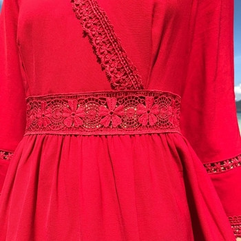 Дамска дълга лятна рокля с дантела в два цвята