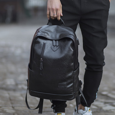 Modern férfi hátizsák öko bőrből, két színben