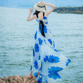 Rochie de vara de dama alb cu motiv floral