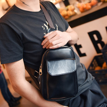 Ανδρική δερμάτινη τσάντα σε μαύρο χρώμα