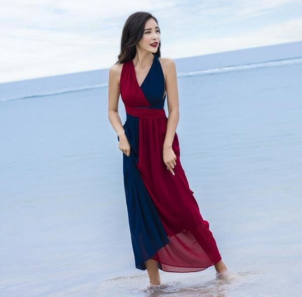 Γυναικείο καλοκαιρινό φόρεμα με γυμνή πλάτη και  με σταυρωμένα κορδόνια