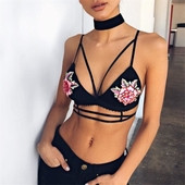 Costum de baie dama - top cu motiv floral