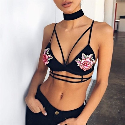 Costum de baie dama - top cu motiv floral
