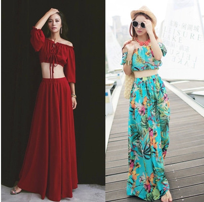 Γυναικείο φόρεμα με γυμνά ώμους και μακριά φούστα