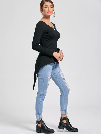 Bluza de dama uni cu lungime asimetrica si cravate incrucisate la spate in mai multe culori