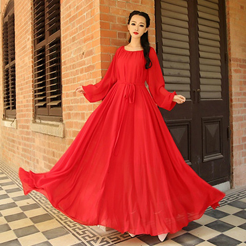 Γυναικείο καλοκαιρινό μακρύ φόρεμα σε διαφορετικά χρώματα